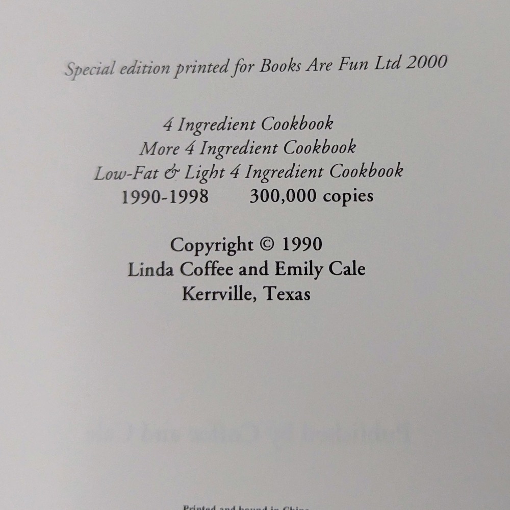 The Four Ingredient Cookbooks Copyright 1990 700+ Recipes - Picture 8 of 9